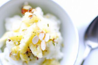 Creamy Coconut Milk Rice Pudding with Nutty Cauliflower Rice