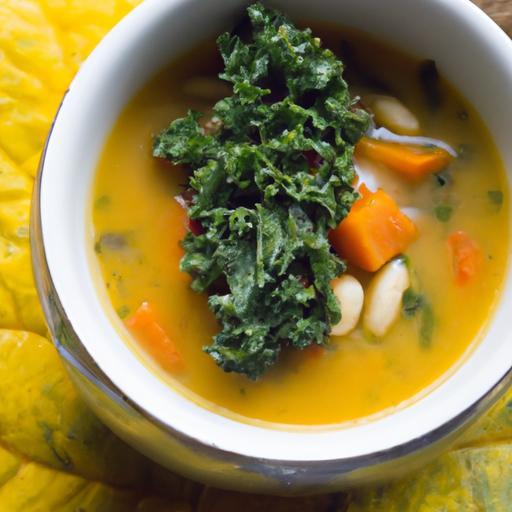 Hearty Pumpkin & White Bean Soup with Nutty Kale Boost