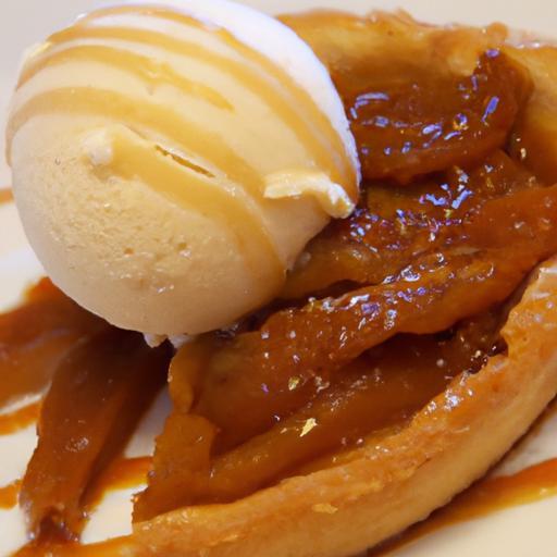Caramel Bliss: Tarte Tatin Paired with Vanilla Bean Ice Cream