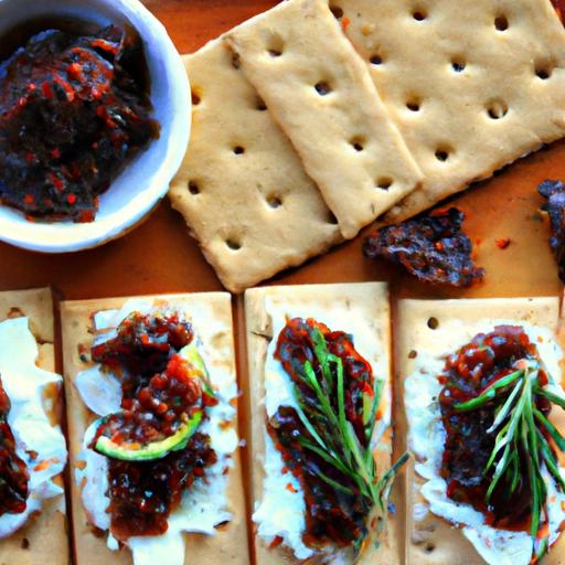 Savory Rye Crackers with Creamy Cashew Cheese & Fig Jam