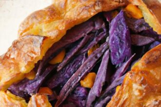 Rustic Purple Sweet Potato Galette Infused with Rosemary Flair