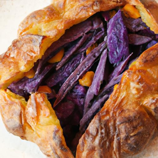Rustic Purple Sweet Potato Galette Infused with Rosemary Flair