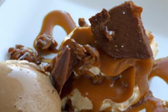 Decadent Salted Caramel Ice Cream with Smoked Chocolate Soil