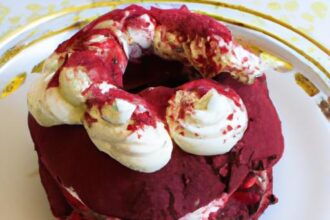 Festive Red Velvet Wreath Cake with Cream Cheese Frosting