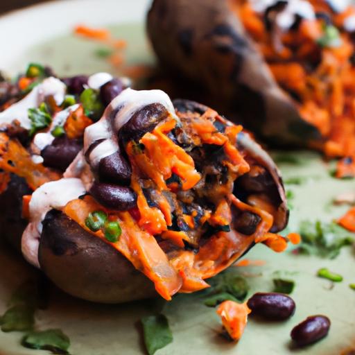Hearty Stuffed Sweet Potatoes with Zesty Black Beans Recipe