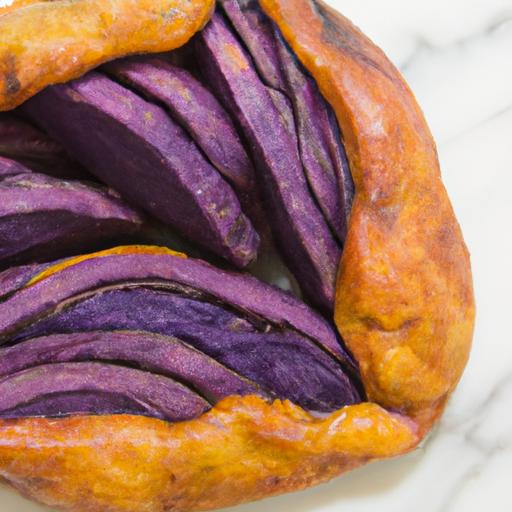 Rustic purple Sweet Potato Galette Infused with Rosemary Flair