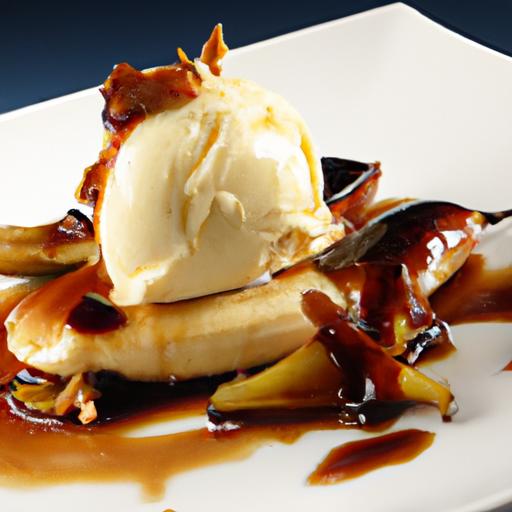 Irresistible Caramelized banana Foster Flambé with rum Sauce
