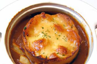 Savoring French Onion Soup with Melty Gruyère Croûtons