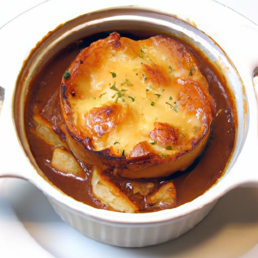Savoring French Onion Soup with Melty Gruyère Croûtons