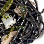 Ocean’s Dark Delight: Squid Ink Pasta with Seaweed “Caviar