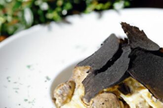 Decadent Black Truffle Tagliatelle with Porcini Cream Blend