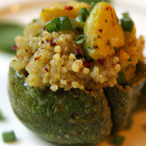 Garden Gems: Stuffed Pattypan Squash with Quinoa & Pesto