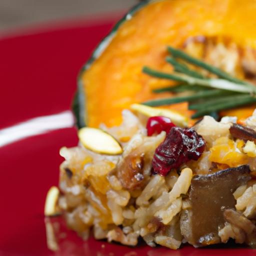 Harvest Delight: Stuffed Acorn Squash with Wild Rice & Cranberries
