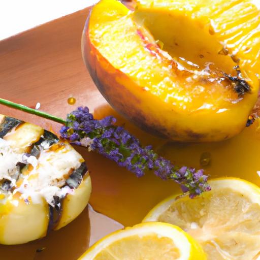 Sweet Summer Bliss: Grilled Peach with Lavender Honey Crunch