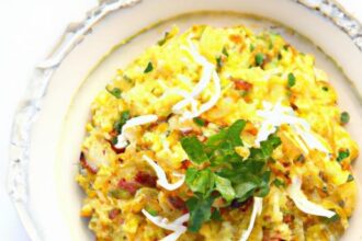 Golden Saffron Risotto with Tangy Fennel and Crunchy Almonds