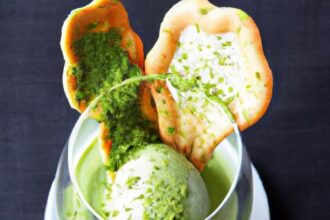 A Fusion Delight: Black Sesame Ice Cream with Matcha Shortbread