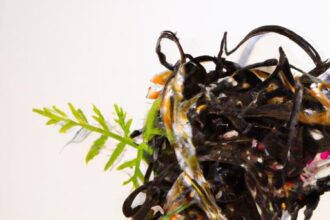 Black Tide Delight: Squid Ink Pasta with Seaweed “Caviar