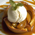 Caramel Delight: Tarte Tatin Paired with Vanilla Bean Ice Cream