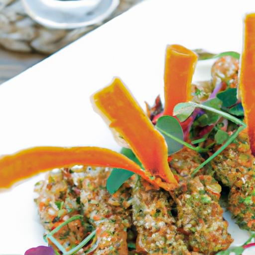 Heirloom Carrot Tartare Paired with Crispy Quinoa Bites