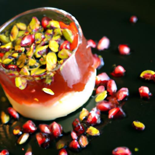 Silky Pomegranate Molasses Panna Cotta with Pistachio Crunch