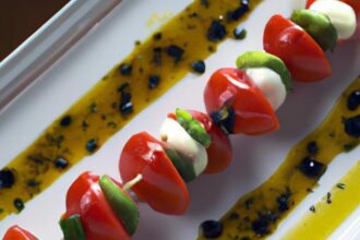 Fresh Caprese Skewers Drizzled with Sweet Balsamic Glaze