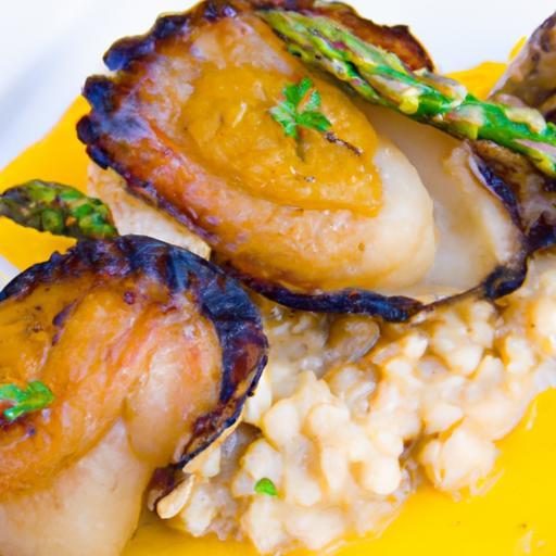 Savor Seared King Oyster “Scallops” with Aromatic Saffron Risotto