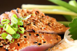 Savor Tuna Steaks with Zesty Sesame Ginger Glaze Delight
