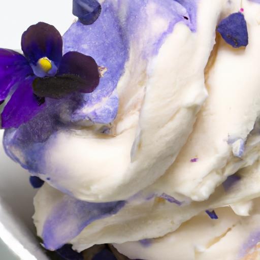 Violet Ice Cream with Candied Violets: A Floral Delight