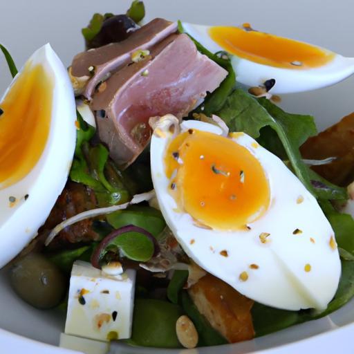 Niçoise Salad Deluxe: Seared Tuna & Quail Eggs Twist