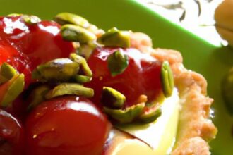 Decadent Pistachio Frangipane Tart with Vibrant Cherry Compote