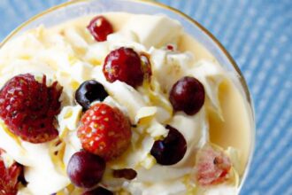 Decadent Eggnog Trifle with Sponge Cake and Fresh Berries