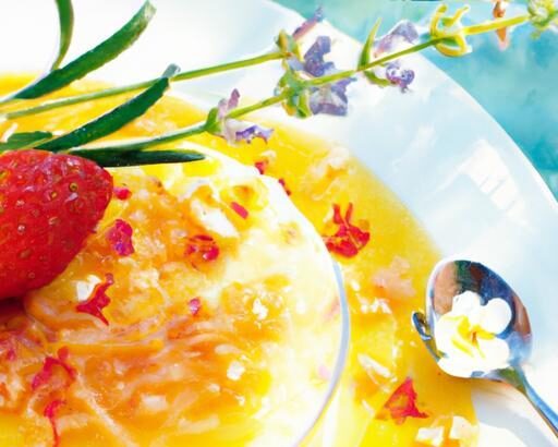Golden Delight: Saffron Custard Infused with Rosewater