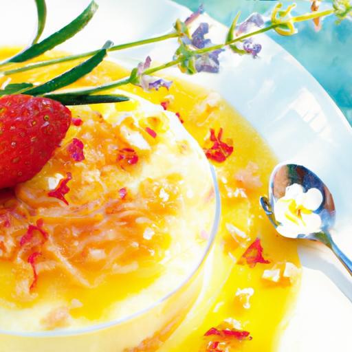 Golden Delight: Saffron Custard Infused with Rosewater