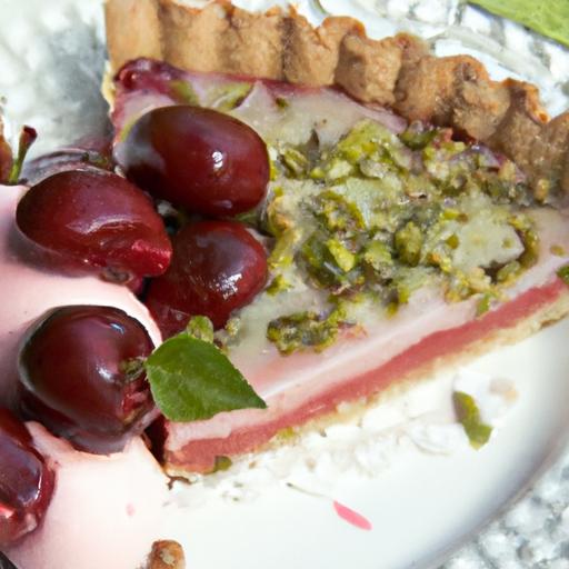 Decadent Pistachio Frangipane Tart with Vibrant Cherry Compote