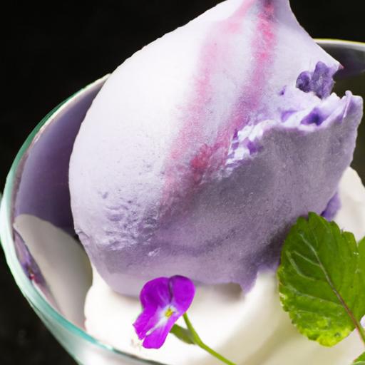 Violet Ice Cream with Candied Violets: A Floral Delight