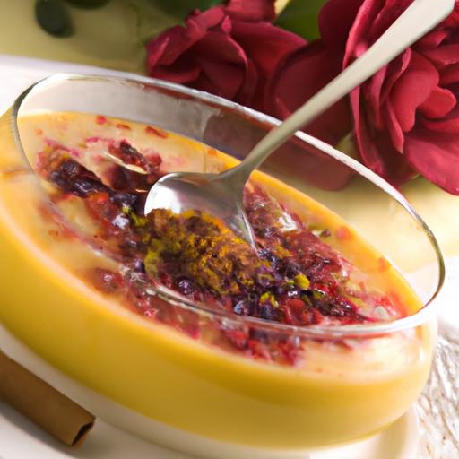 Golden Delight: Saffron Custard Infused with Rosewater