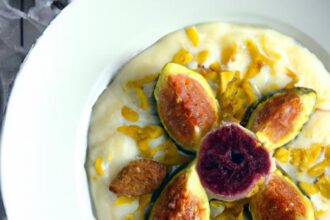 Saffron Rice Pudding Meets Cardamom Poached Figs Delight