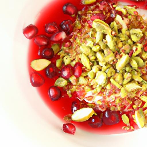 Tangy Pomegranate Molasses Panna Cotta with Crunchy Pistachio Crumble