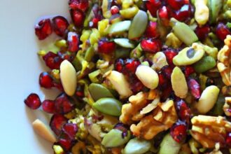 Nutty Farro Salad with Pomegranate & Crunchy Pistachios