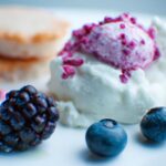 Deconstructed Cheesecake Meets Blueberry Caviar Delight