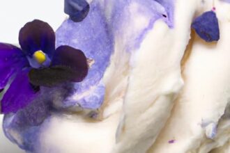 Violet Ice Cream with Candied Violets: A Floral Delight