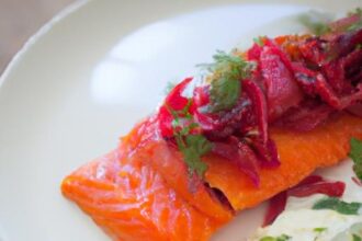 Vibrant Beetroot-Cured Salmon with Herbaceous Dill Crème Fraîche