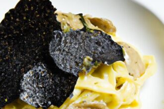 Indulgent Black Truffle Tagliatelle in Silky Porcini Cream