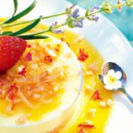 Golden Delight: Saffron Custard Infused with Rosewater