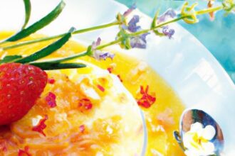 Golden Delight: Saffron Custard Infused with Rosewater