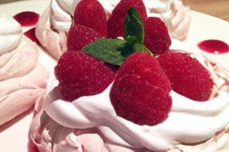 Delicate Raspberry Rosewater Pavlova: Aquafaba Meringue Magic
