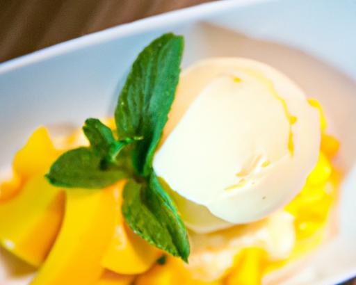Tropical Bliss: Mango Sorbet with Coconut Foam & Lime Zest