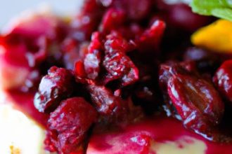 Decadent Raw Cashew “Cheesecake” with Tangy Cranberry Topping