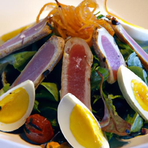 Niçoise Salad Elevated: Seared Tuna & Quail Egg Delight