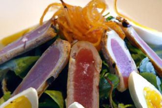 Niçoise Salad Elevated: Seared Tuna & Quail Egg Delight